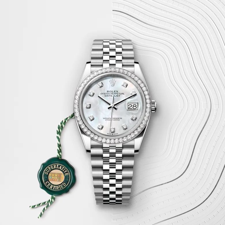 Rolex Datejust in White Rolesor - การผสมผสานระหว่าง Oystersteel และทองคำขาว, M126284RBR-0011 - NGG Timepieces
