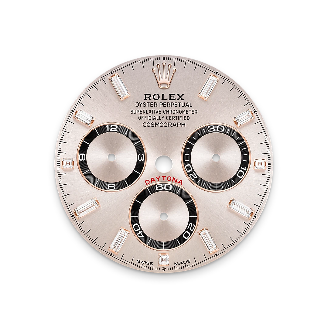 Rolex Cosmograph Daytona in เอเวอร์โรสโกลด์ 18 กะรัต พร้อมสลักตะขอประดับเพชร, M126535TBR-0002 - NGG Timepieces Rolex Cosmograph Daytona in เอเวอร์โรสโกลด์ 18 กะรัต พร้อมสลักตะขอประดับเพชร, M126535TBR-0002 - NGG Timepieces
