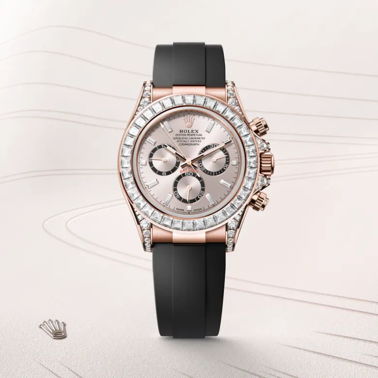Rolex Cosmograph Daytona in เอเวอร์โรสโกลด์ 18 กะรัต พร้อมสลักตะขอประดับเพชร, M126535TBR-0002 - NGG Timepieces