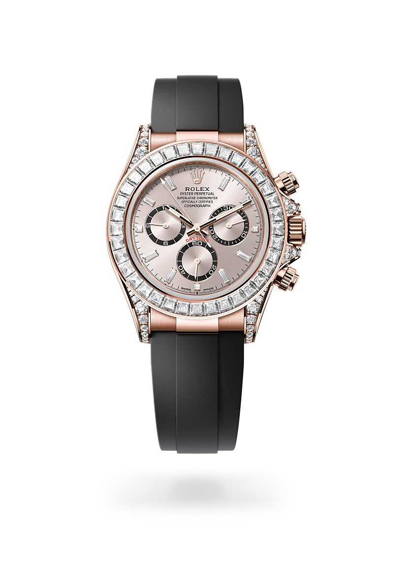 Rolex Cosmograph Daytona in เอเวอร์โรสโกลด์ 18 กะรัต พร้อมสลักตะขอประดับเพชร, M126535TBR-0002 - NGG Timepieces
