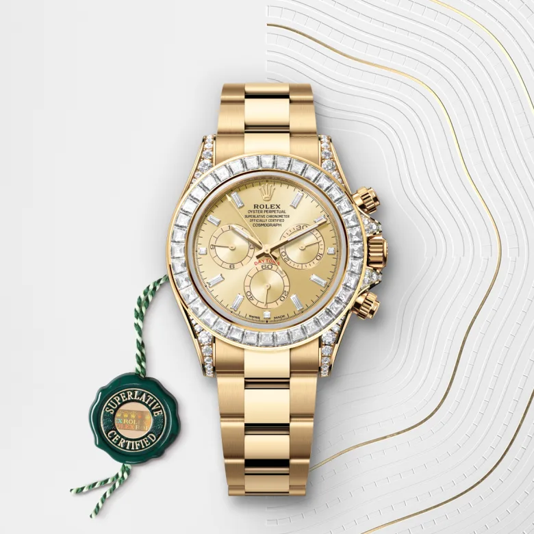 Rolex Cosmograph Daytona in 18 ct yellow gold with lugs set with diamonds, M126598TBR-0001 - NGG Timepieces