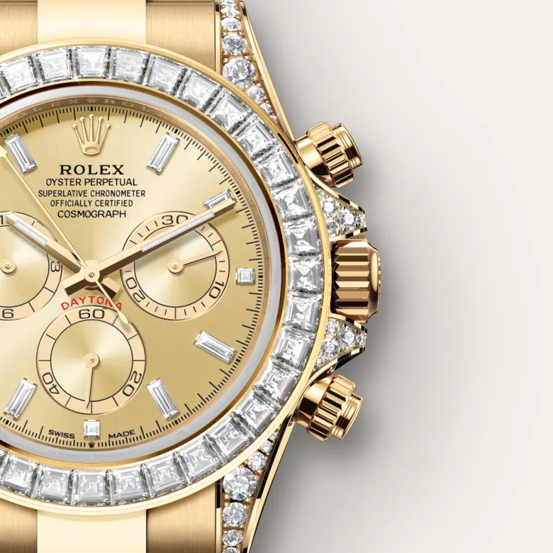 Rolex Cosmograph Daytona in 18 ct yellow gold with lugs set with diamonds, M126598TBR-0001 - NGG Timepieces