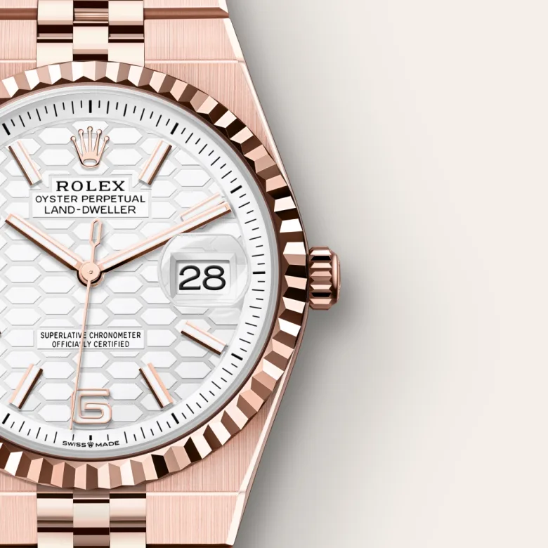 Rolex Land-Dweller in 18 ct Everose gold, M127235-0001 - NGG Timepieces