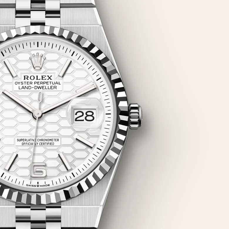 Rolex Land-Dweller in White Rolesor - การผสมผสานระหว่าง Oystersteel และทองคำขาว, M127234-0001 - NGG Timepieces