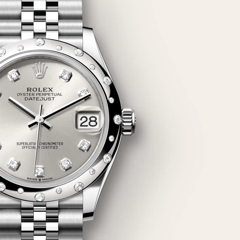 Rolex Datejust in White Rolesor - การผสมผสานระหว่าง Oystersteel และทองคำขาว, m278344rbr-0032 - NGG Timepieces