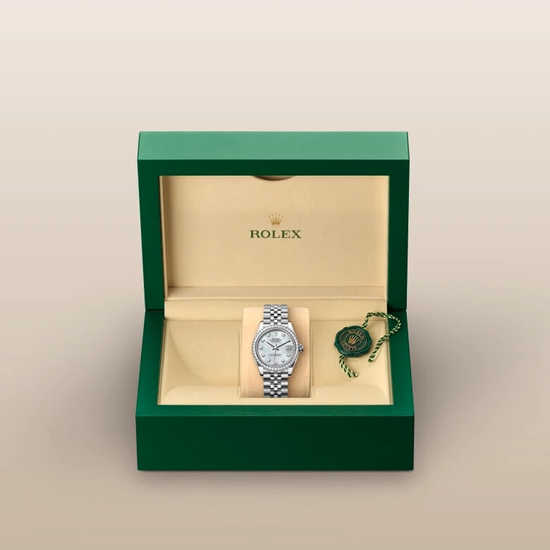 Rolex Datejust in White Rolesor - การผสมผสานระหว่าง Oystersteel และทองคำขาว, M278384RBR-0008 - NGG Timepieces