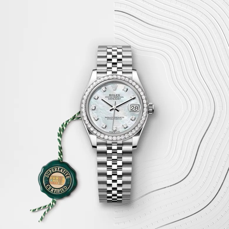 Rolex Datejust in White Rolesor - การผสมผสานระหว่าง Oystersteel และทองคำขาว, M278384RBR-0008 - NGG Timepieces