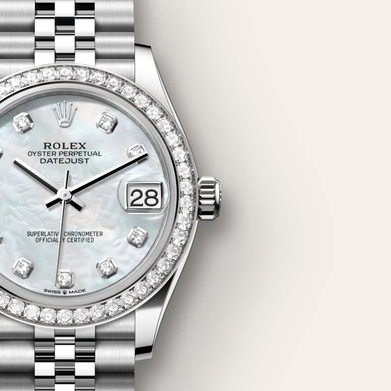 Rolex Datejust in White Rolesor - การผสมผสานระหว่าง Oystersteel และทองคำขาว, M278384RBR-0008 - NGG Timepieces