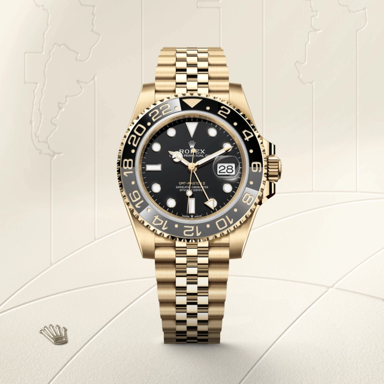 Rolex GMT-Master II in 18 ct yellow gold, M126718GRNR-0001 - NGG Timepieces