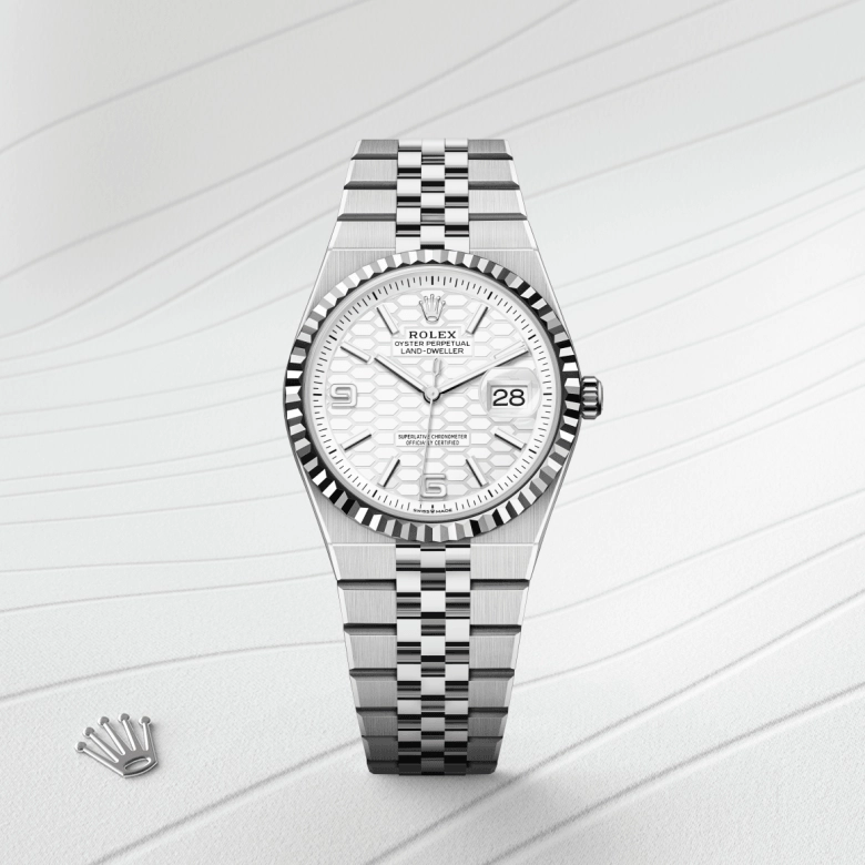 Rolex Land-Dweller in White Rolesor - การผสมผสานระหว่าง Oystersteel และทองคำขาว, M127234-0001 - NGG Timepieces