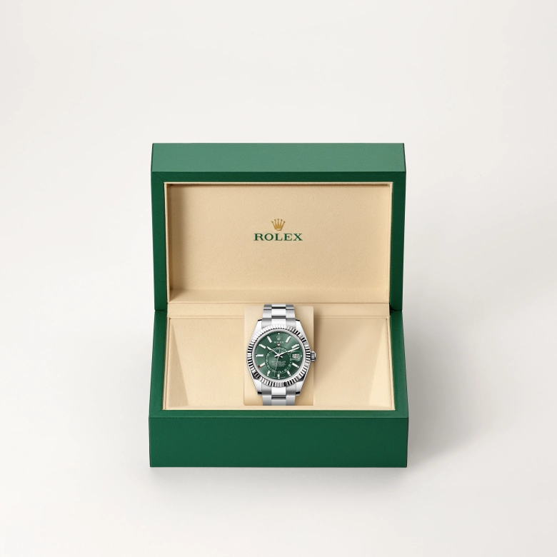 Rolex Sky-Dweller in White Rolesor - การผสมผสานระหว่าง Oystersteel และทองคำขาว, M336934-0001 - NGG Timepieces